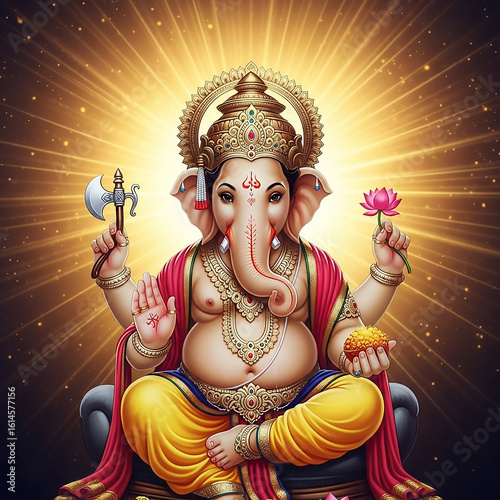 Majestic Lord Ganesha on Th...