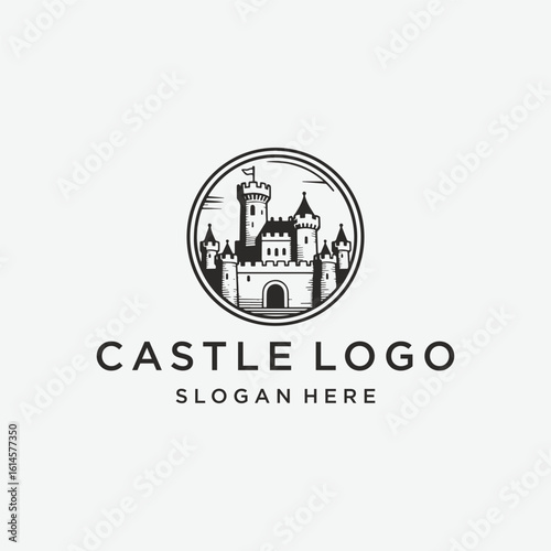 castle logo vector design template