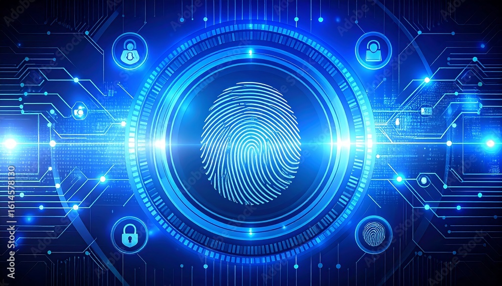 Obraz premium Fingerprint security technology illustration