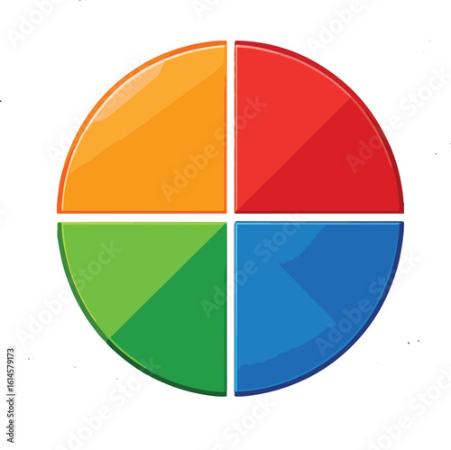 Free Download Colorful Four-Quadrant Pie Chart Icon for Data Visualization - GFXLoad