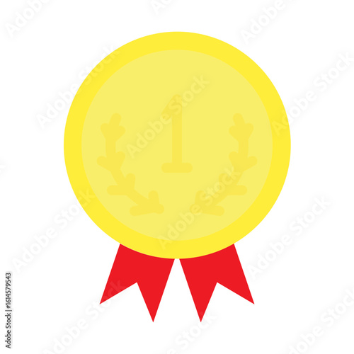 Gold Medal Vector Flat Icon Design