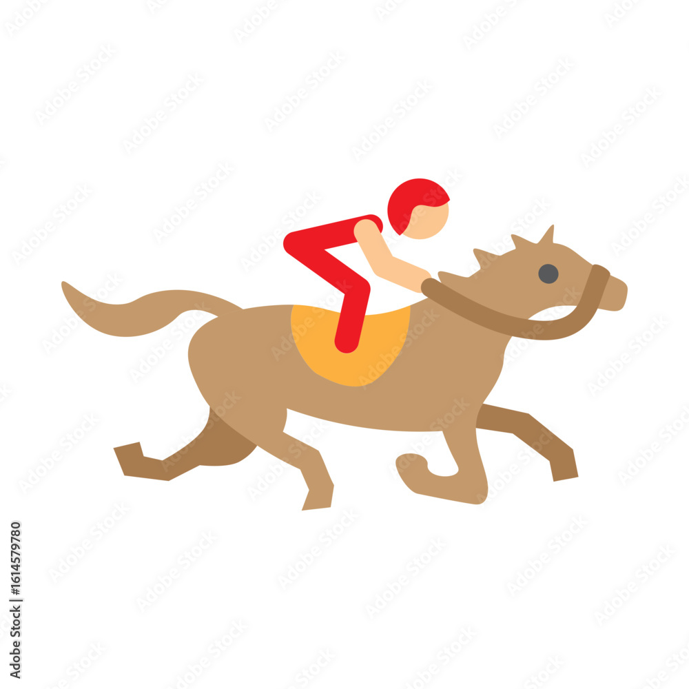 Fototapeta premium Horse Racing Vector Flat Icon Design