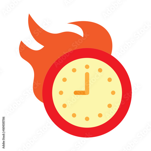 Hot Hours Vector Flat Icon Design