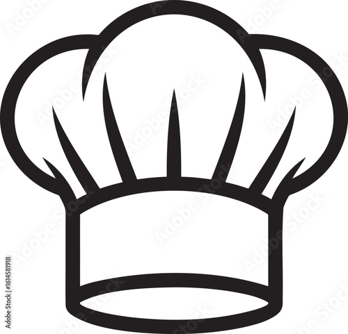 Chef Hat Outline vector illustration isolated On Transparent Background