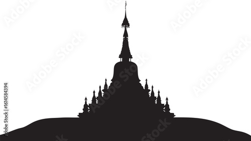 Stupa silhouette isolated in White background