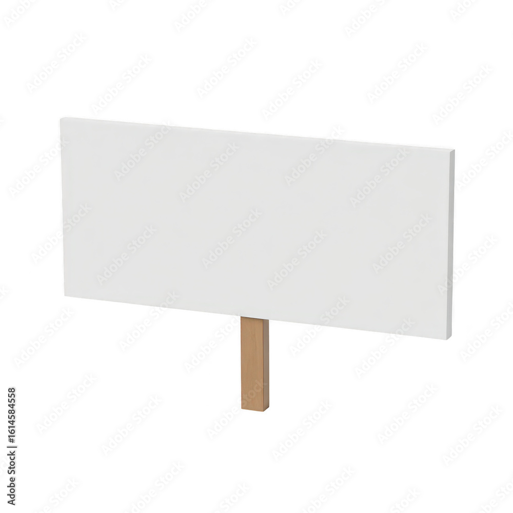 Fototapeta premium Empty white signboard with wooden support.