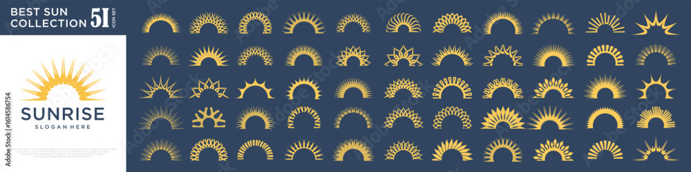 Fototapeta premium Collection of sun logo design . vector illustration