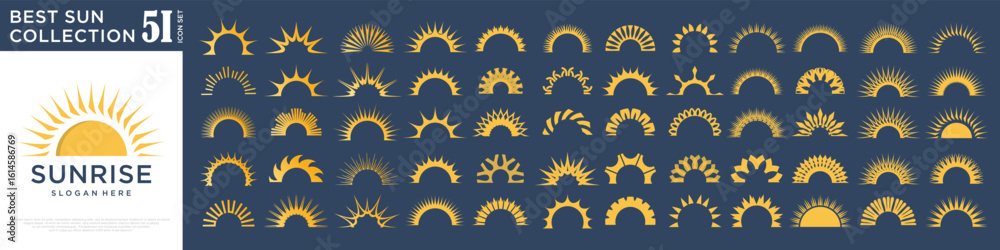 Fototapeta premium Collection of sun logo design . vector illustration