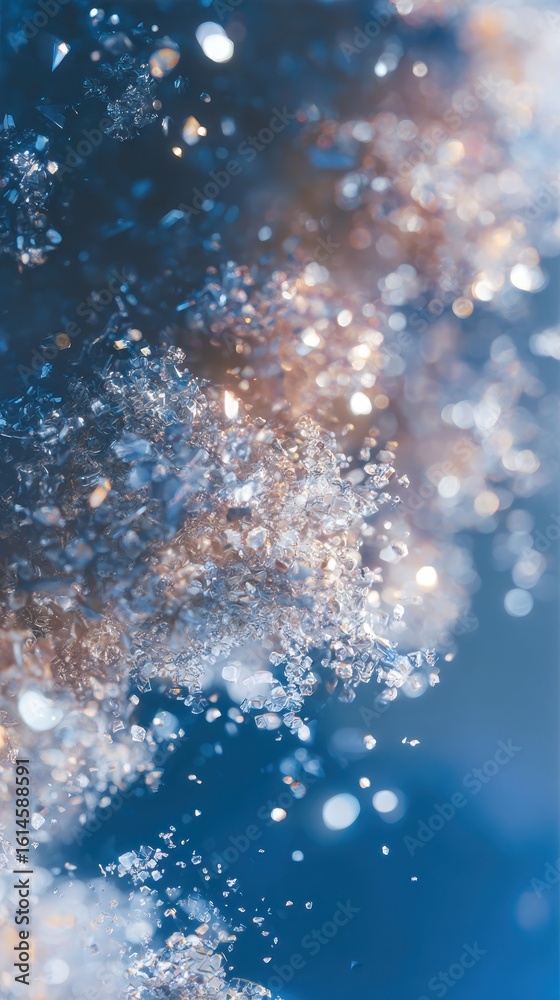 Obraz premium Mesmerizing 3D Render of a Sparkling Cluster of Crystalline Structures, Evoking a Sense of Wonder and Intricacy, Ideal for Projects Requiring a Touch of Elegance and Sophistication