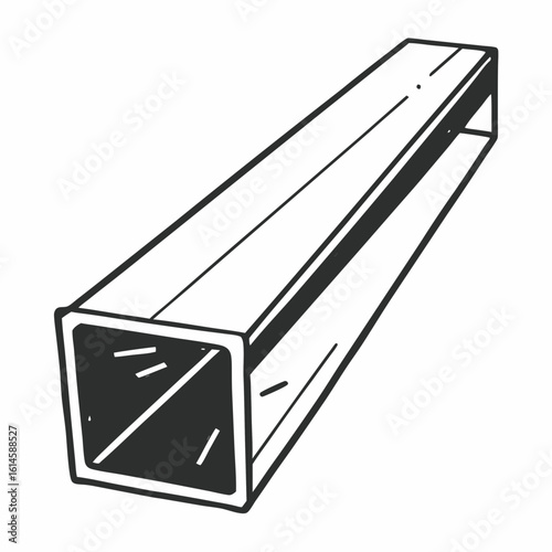 Illustration of a square steel tube profile offering a versatile structural component for construction