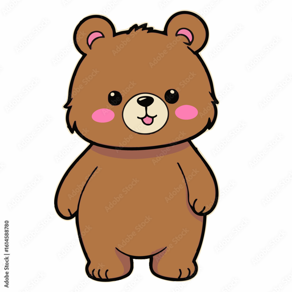Fototapeta premium Kawaii bear 33.eps with Sparkling Eyes