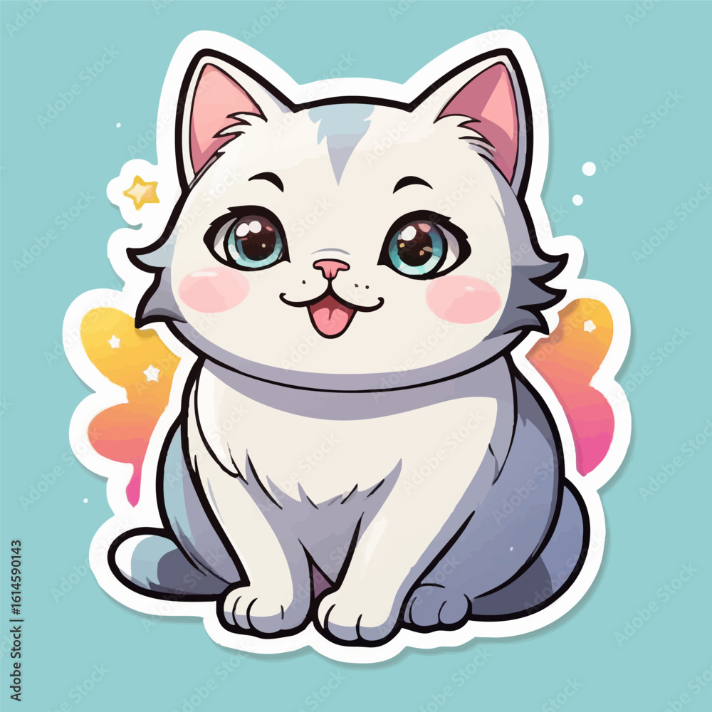 Kawaii cat Art Print Kawaii cat Art Print