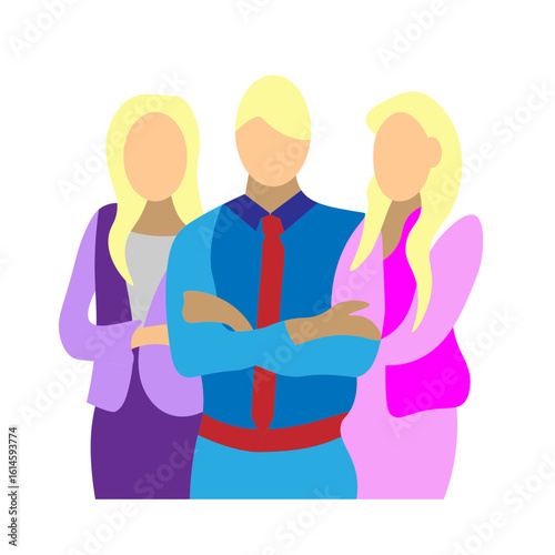 Team Members Vector Flat Icon Design