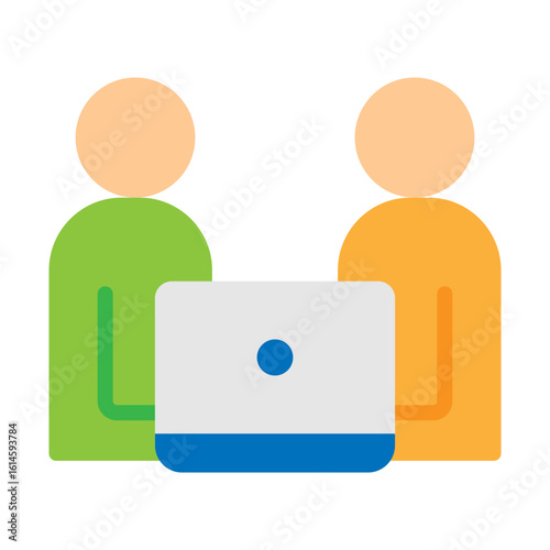 Coworkers Vector Flat Icon Design