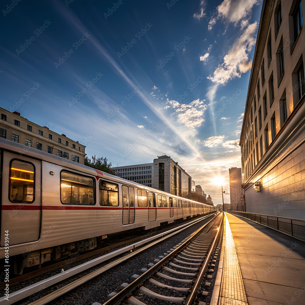 Fototapeta premium railway station at night