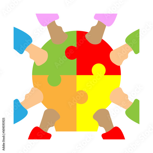 Peer Collaboration Vector Flat Icon Design