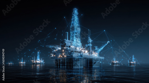 Digital oil rig technology network offshore industry energy marine construction engineering