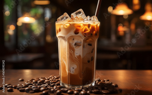 coffee latte in a glass