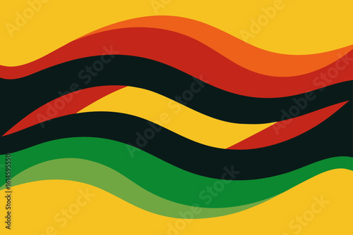 Pan African Color Waves with Glowing Text