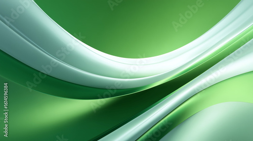 Abstract green and white wavy lines creating a smooth and flowing background