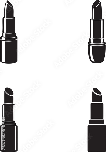 Lipstick silhouette set vector illustration isolated On Transparent Background