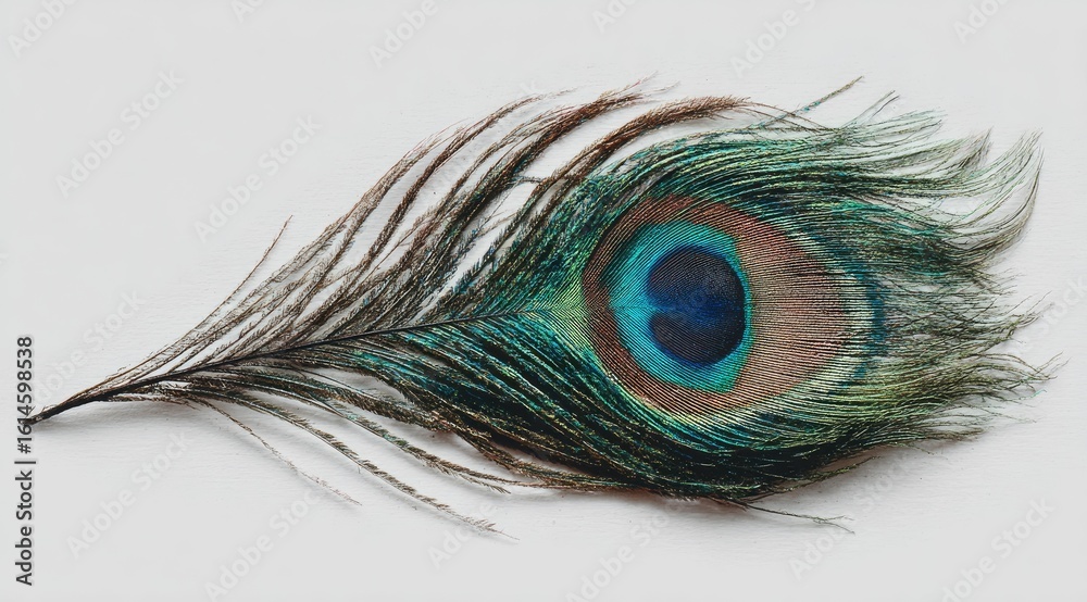 Obraz premium Peacock feather, vibrant colors, intricate pattern