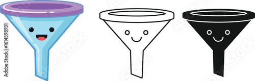 Cute funnel illustration vector graphic design for science and chemistry educational materials