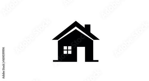 Icon vector art of black house icon isolated on white background