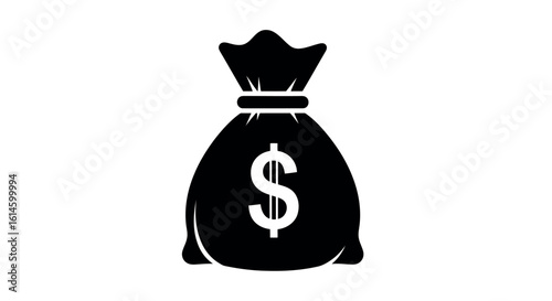 Icon vector art of money bag icon isolated on white background