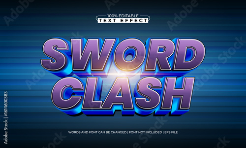 sword clash editable text effect with a king and knight text style