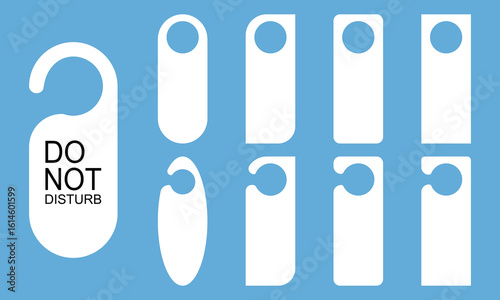 Do not disturb door hanger sign, Door hanger template set. Flat vector illustration design.