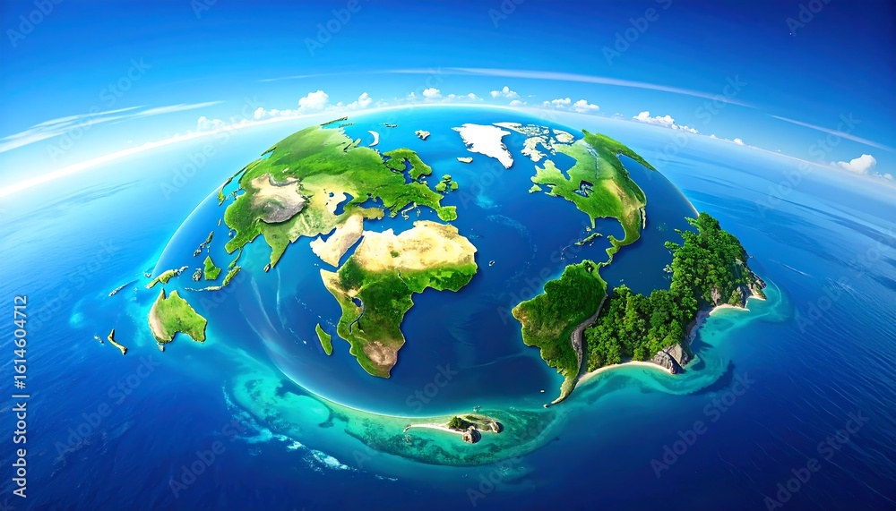 Fototapeta premium 3D globe of Earth, high-resolution