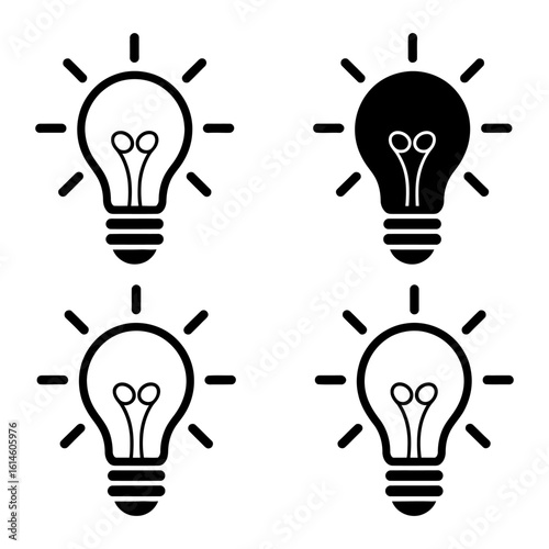 Lamp line icon set, lamp idea collection, Light bulb icon