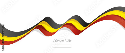 New abstract Belgium wavy flag ribbon with shadows. Belgian flag vector illustration isolated on white background
