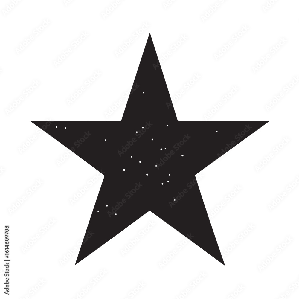 Fototapeta premium Flat Black Star Silhouette Vector with Minimal Design