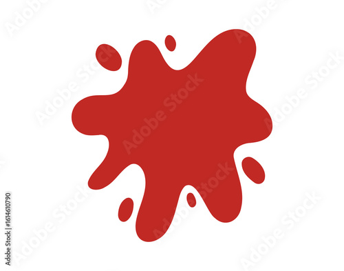 Ketchup blob doodle flat icon. blob of red ketchup clipart silhouette