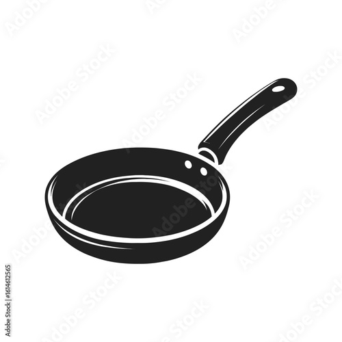 Cast iron frying pan isolated on white background for kitchen and cooking use