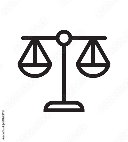 Kitchen scales line icon vector illustration set.Scales of justice icons vector set in different stroke line style