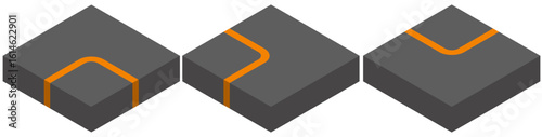 道路（オレンジの実線）（曲道）
Road (solid orange line) (curved road)