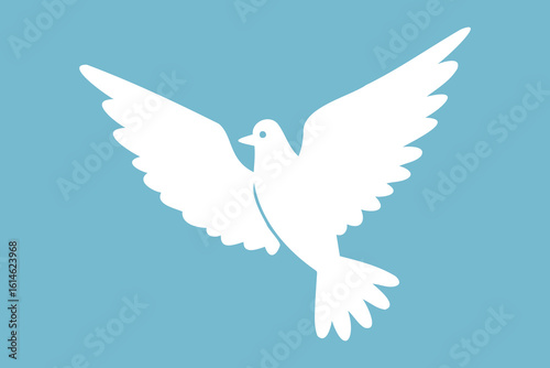 Dove of peace silhouette icon. drawing flying pigeon clipart symbol