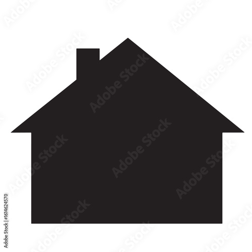 Simple black house silhouette representing home real estate construction and housing concept
