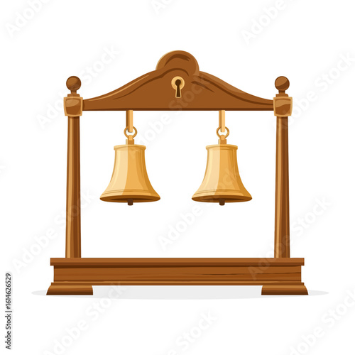 old bell isolated on white
