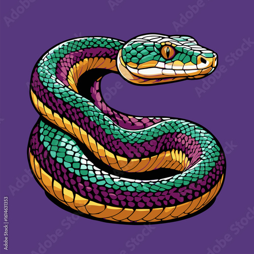 high detail snake vector illustration