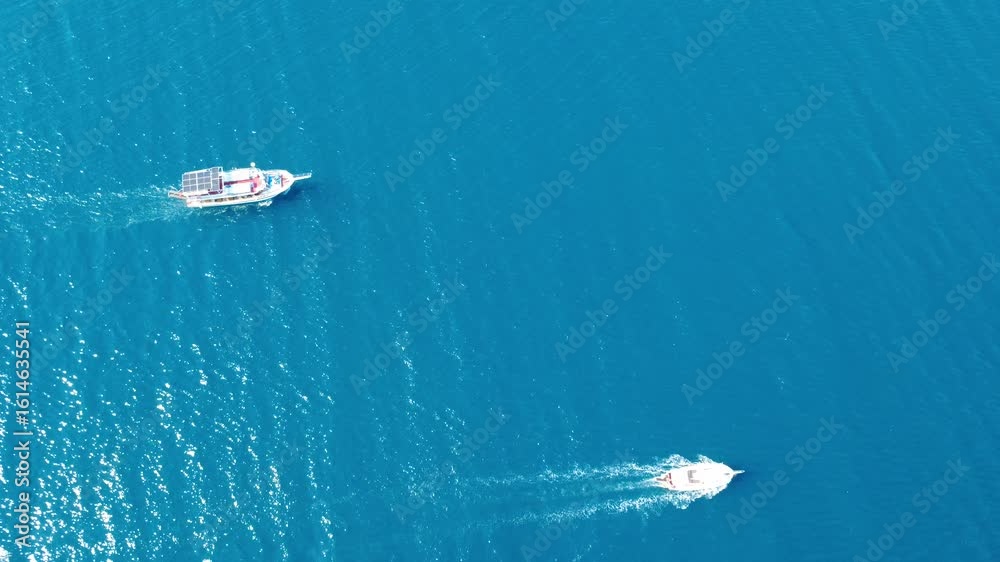 custom made wallpaper toronto digitalAerial View of Boats Floating on Tranquil Blue Sea