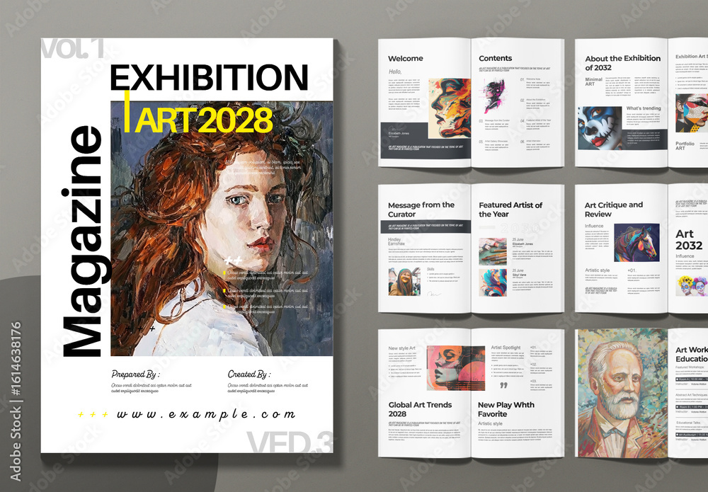 Art Exhibition Magazine Template Stock Template | Adobe Stock