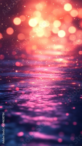 Abstract Glowing Lights and Surface with Sparkles