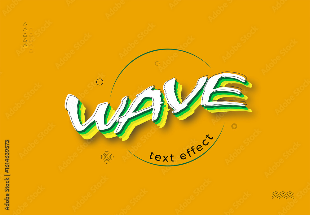 Wave Pattern Through Text Wave Text Effect Design Stock Template | Adobe Stock