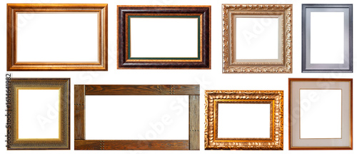 frame picture isolated on white background gold antique
