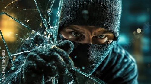 security burglar breaking glass