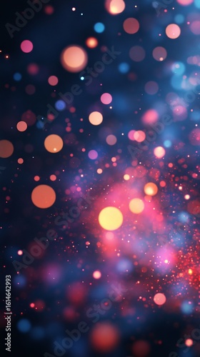 Abstract Sparkling Lights Background with Colorful Bokeh Effect